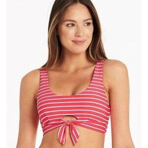 NWT Women's SEA LEVEL‎ SWIM Charmarel Tie Front Crop Bikini Top "Coral" | Size 8